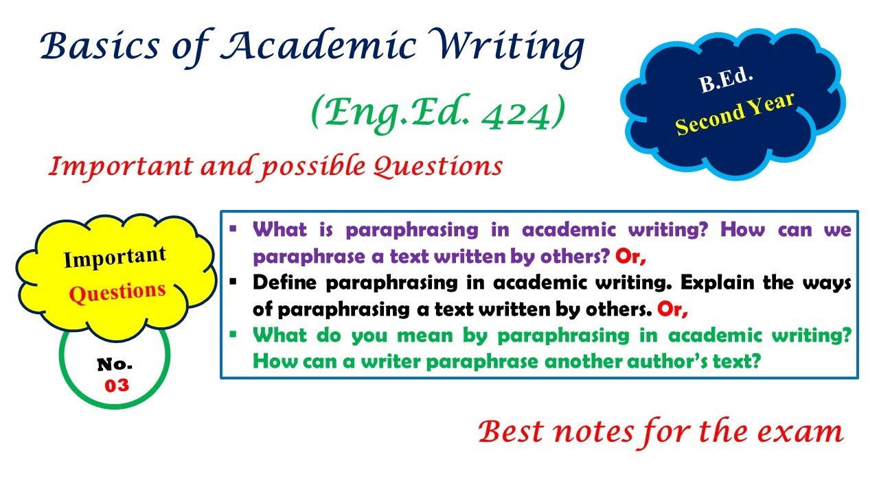 Important Question No. 3 | Basics of Academic Writing | B.Ed. Second Year | TU Exam | Surya Sanwa