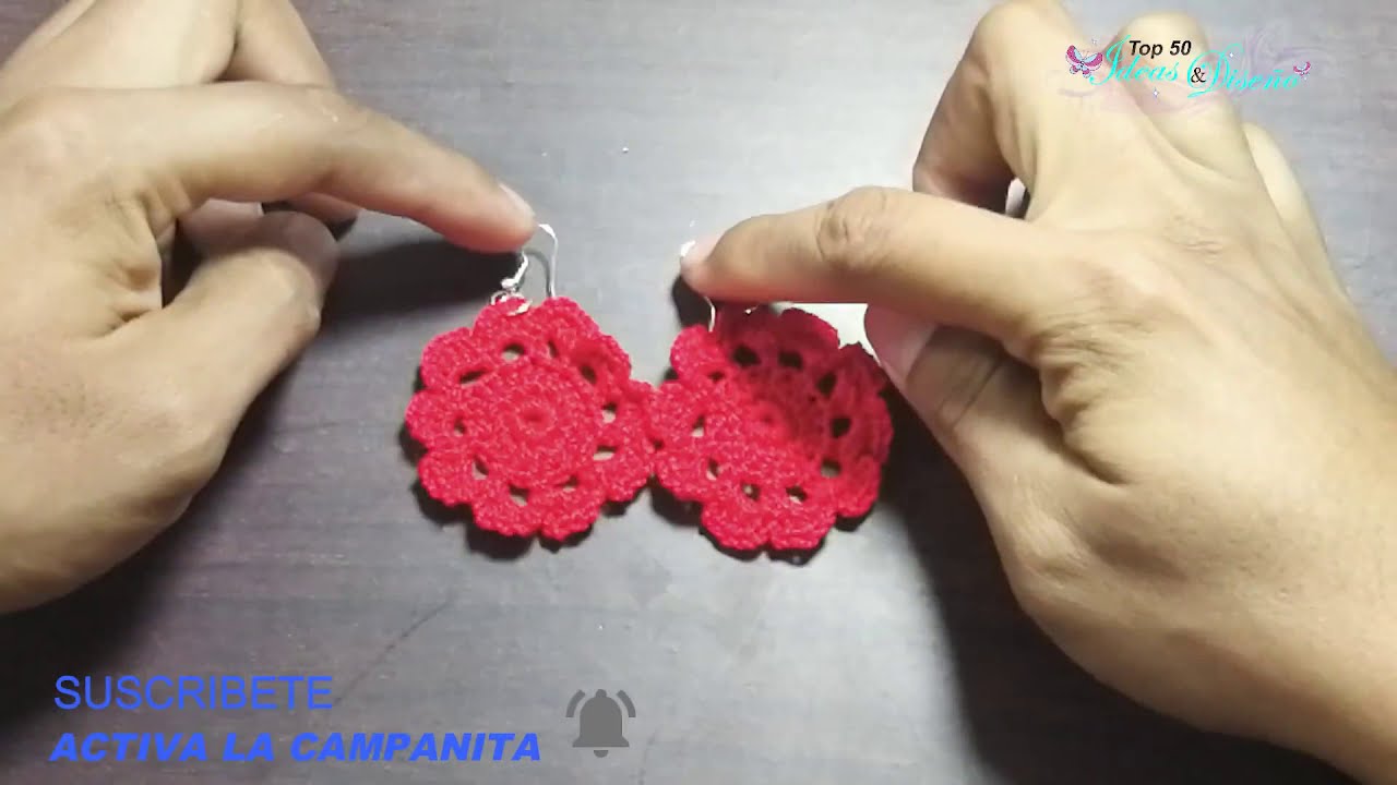 TUTORIAL ARETES EN CROCHET #5, Super Faciles