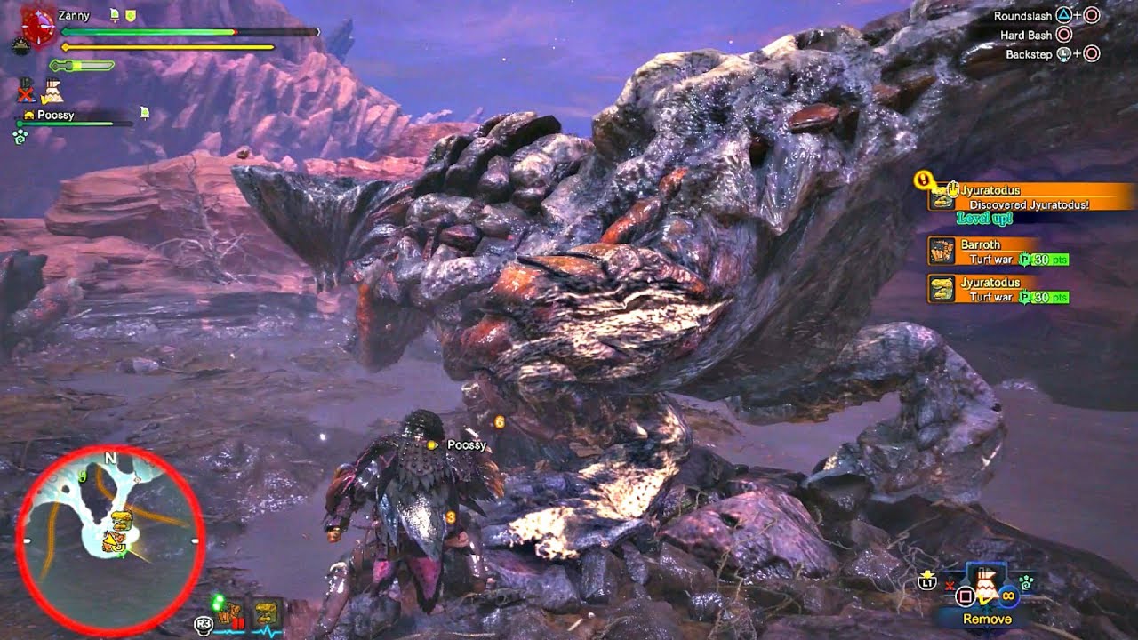 Monster Hunter World - Barroth Boss Fight & Giant Fish [1080P 60FPS] PS4 Pro