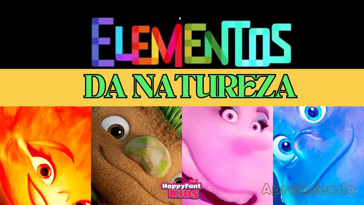Os elementos da natureza | Desenho animado infantil | &Aacute;gua, Ar, Terra e Fogo