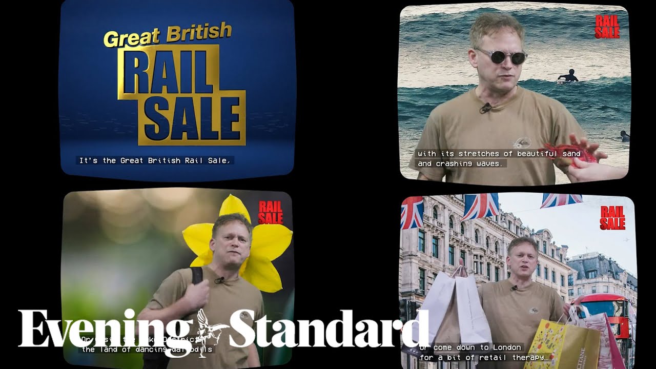 Grant Shapps stars in bizarre &lsquo;Great British Rail Sale&rsquo; video as train fares cut