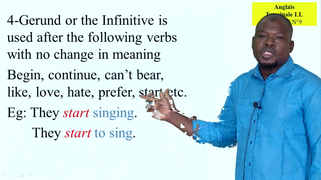TLL Anglais leçon9 Verb Gerund Infinitive