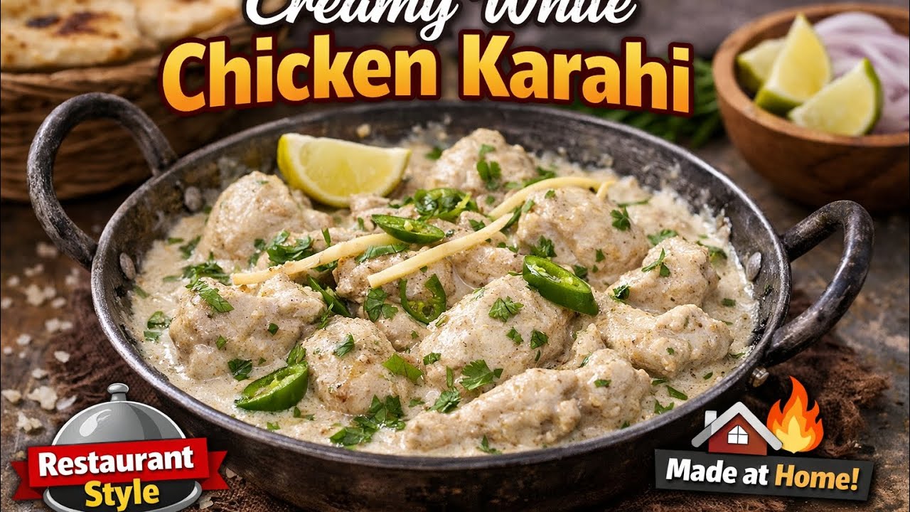 Creamy White Chicken Karahi | Restaurant Style at Home 🤍🍗Ultimate Creamy White Chicken Karahi Recipe