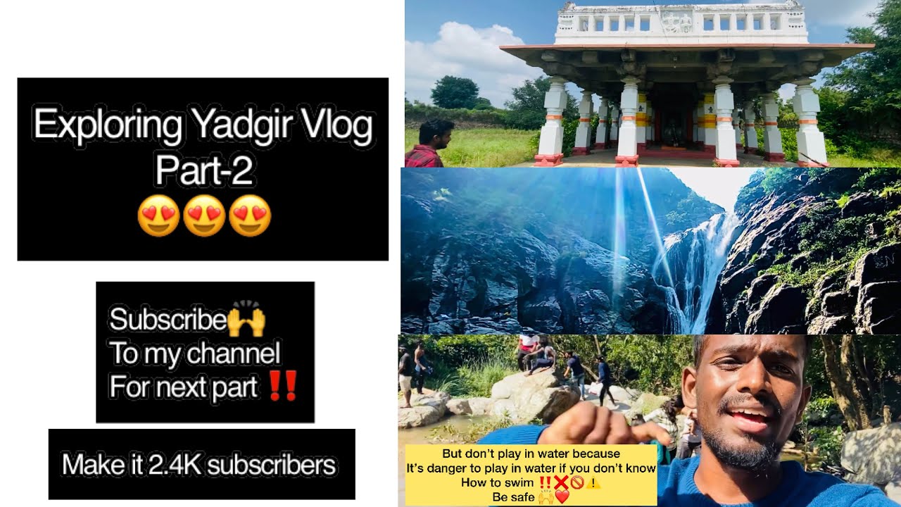 Exploring Yadgir🤩 Vlog part-2 | Shiva temple | Dabh Dabhi falls | VISH M PATTAR