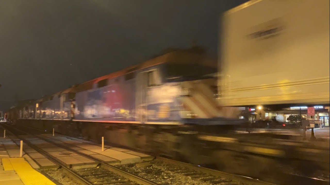 4 ex Metra F40PH units in tow on BNSF Z-CHCDEN at Downers Grove Main Street! (10/28/25) (DG 136)