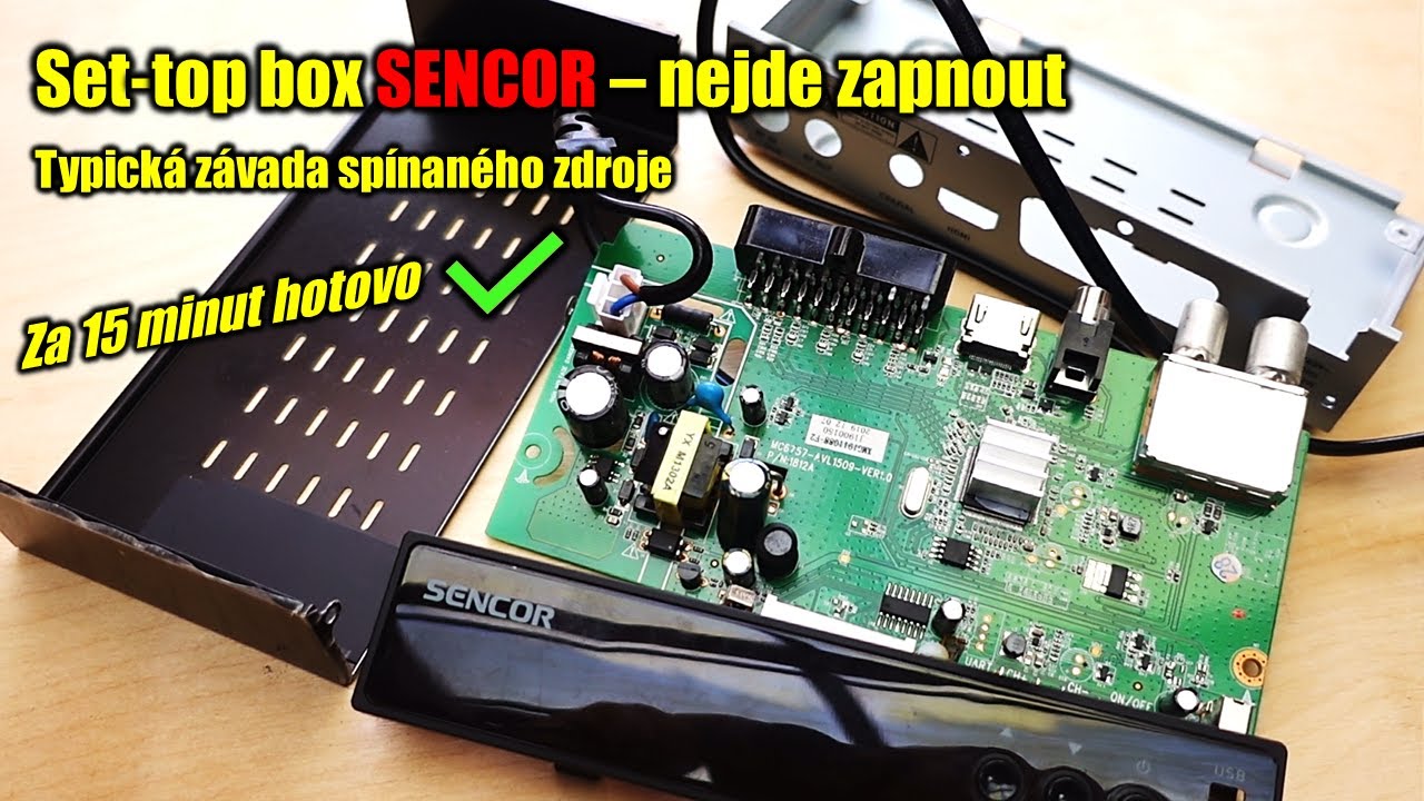 Set-top box SENCOR - nejde zapnout | Typická závada | SDB 5003T
