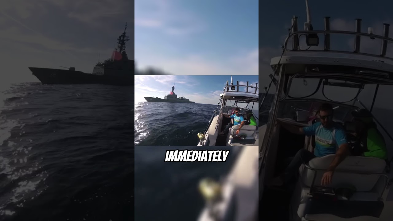Во время рыбалки нас перехватил военный корабль!
