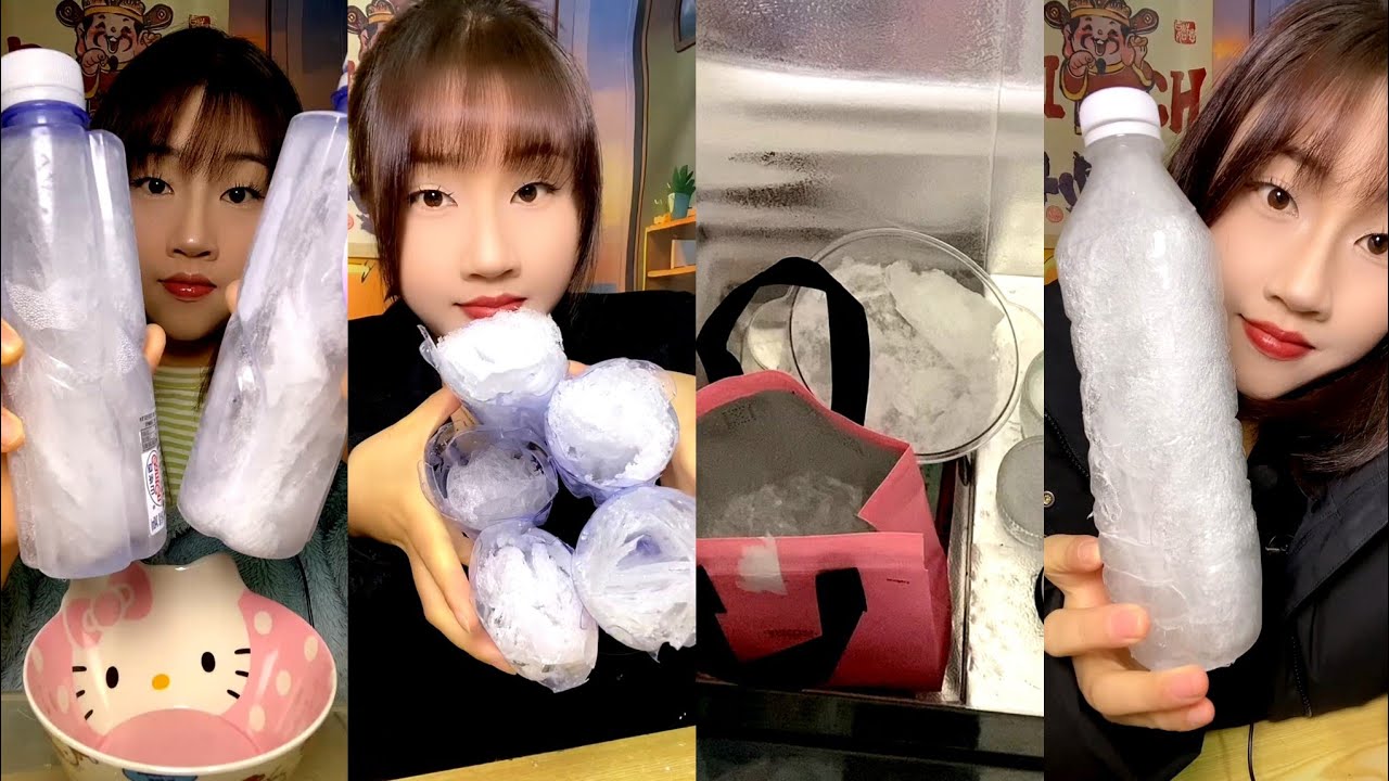 LZM / ASMR THIN ICE EATING MUKBANG / WATER BOTTLE / HARD ICE 