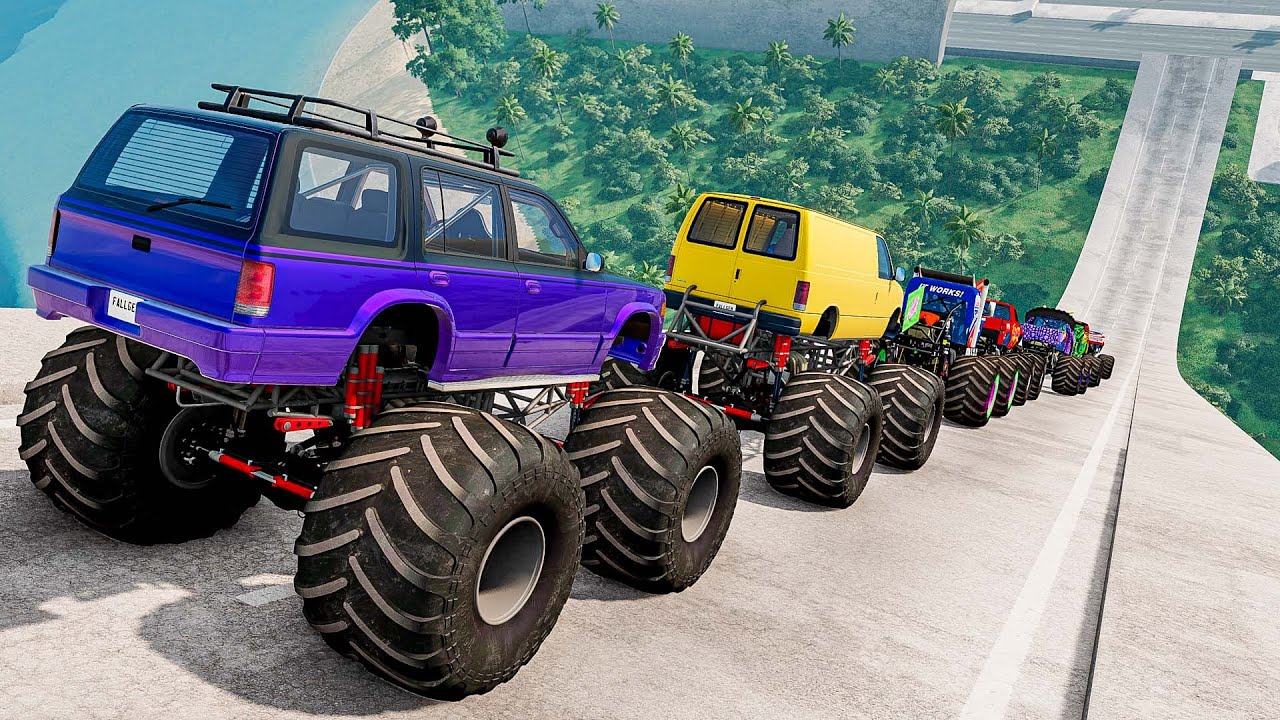 Epic High Speed Monster Jumps #180 | Monster Trucks & Cars - Beamng Drive