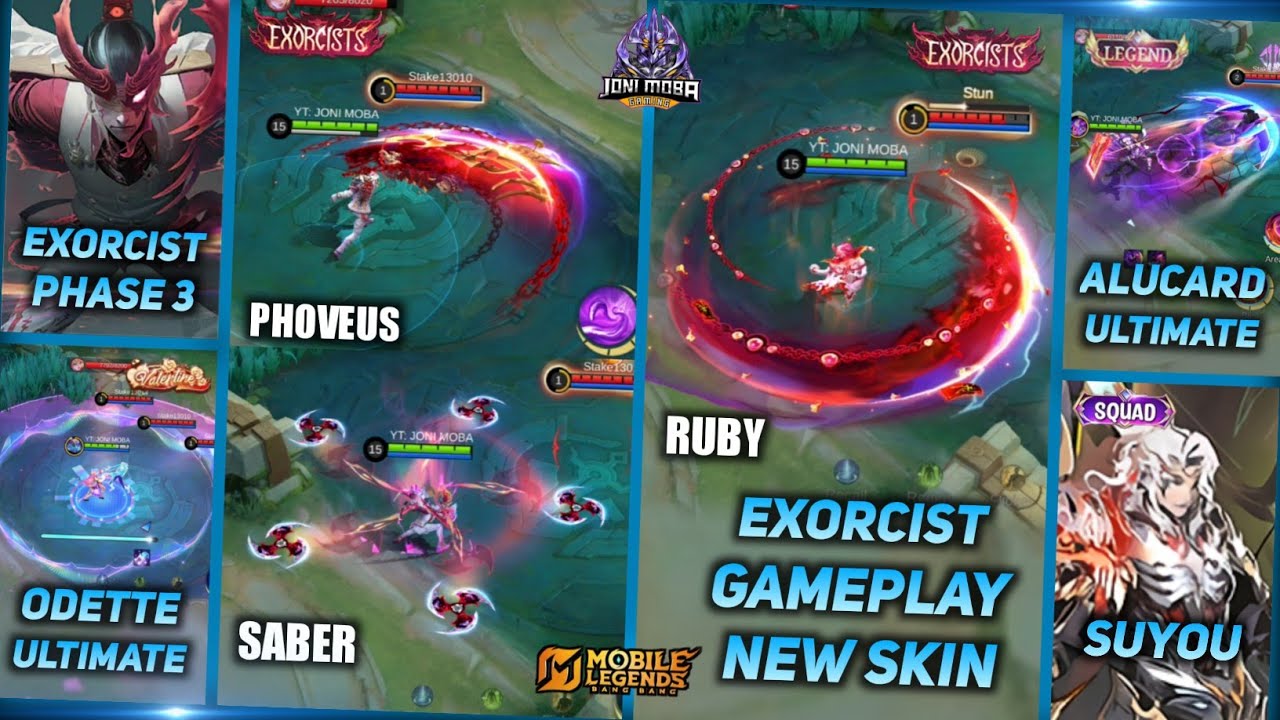 GAMEPLAY EXORCIST SKIN: PHOVEUS/SABER/RUBY, REVAMP ALUCARD LEGEND, ODETTE VALENTINE -MLBB NEW UPDATE