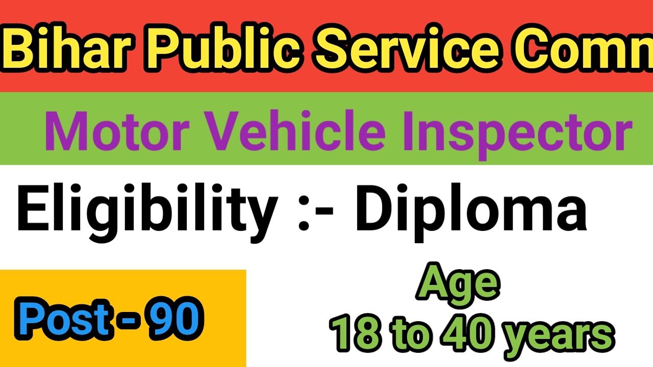 Motor vehicle inspector recruitment 2020 // BPSC // Diploma fresher apply