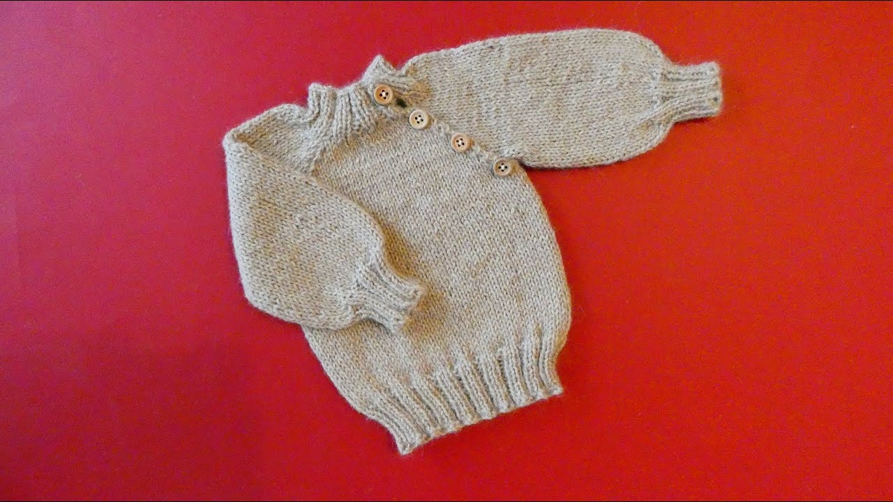 Tuto tricot layette manches raglan pour nourrisson, avec boutonnières