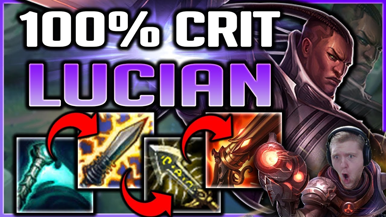 DELETE CARRIES INSTANTLY?! 100% CRIT LUCIAN IS INSANE!! LUCIAN GAMEPLAY SEASON 8 - League of Legends