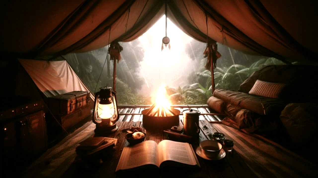 Deep Sleep with light Calm Rain Sounds in Rainforest at Night || 2 hours of light rain