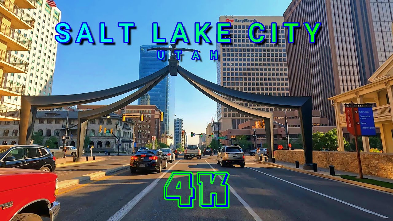 Salt Lake City Drive on a Great Sunny Day Part 4/4, Utah USA 4K - UHD