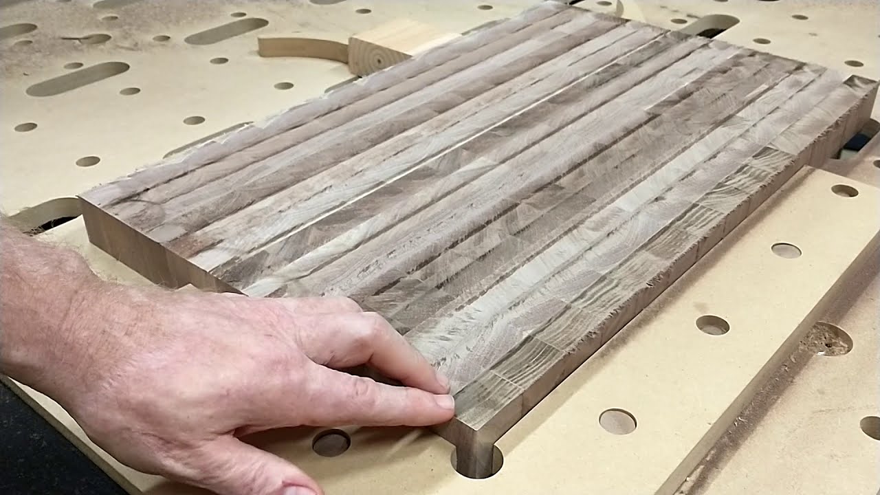 End Grain Cutting Board Planing With CNC 2