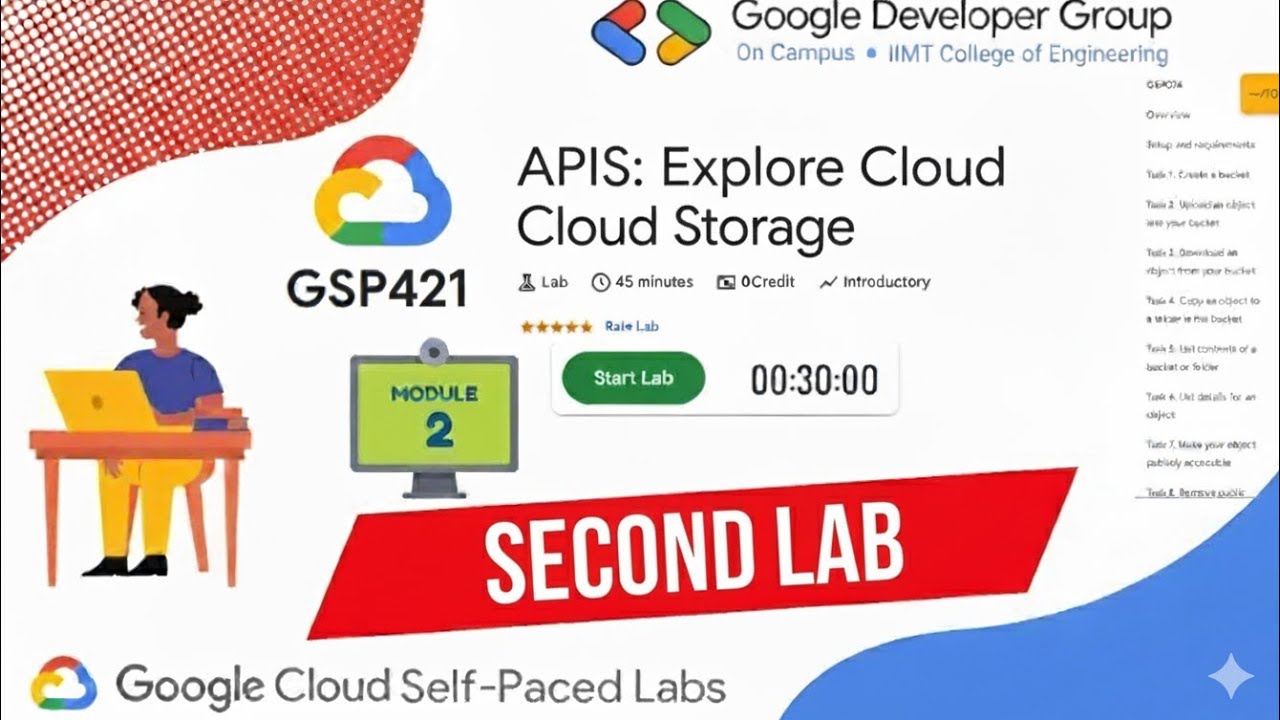 ☁️💻 APIs Explorer: Cloud Storage | GSP421 | Модуль 2 - Лабораторная 2 | Учебное руководство Googl...