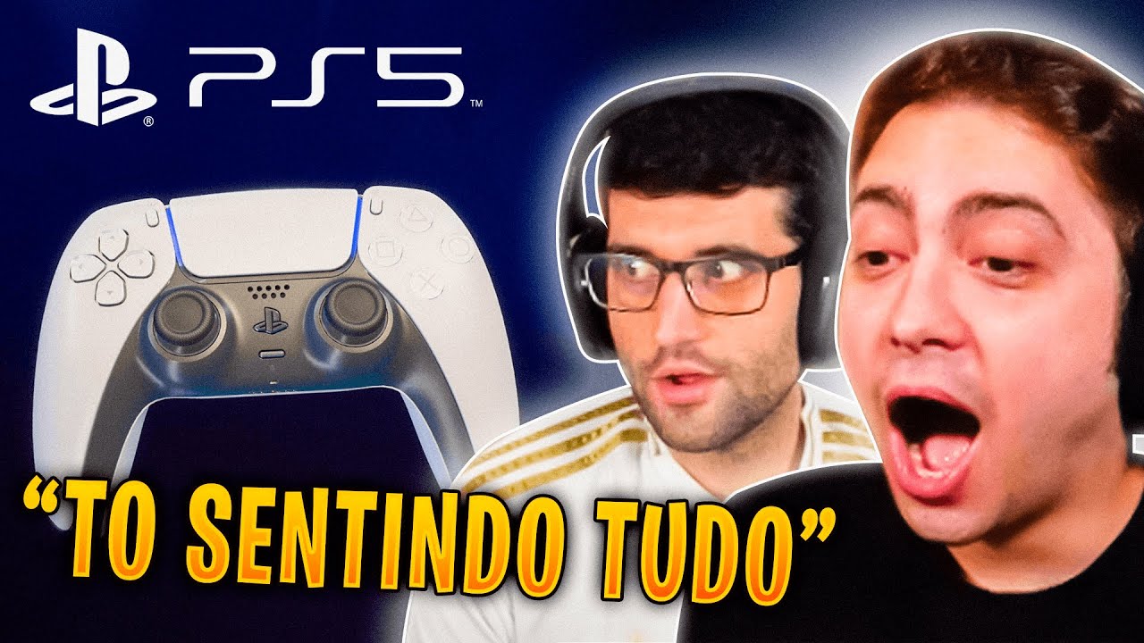 YOUTUBERS TESTANDO O CONTROLE DO PS5 PELA PRIMEIRA VEZ
