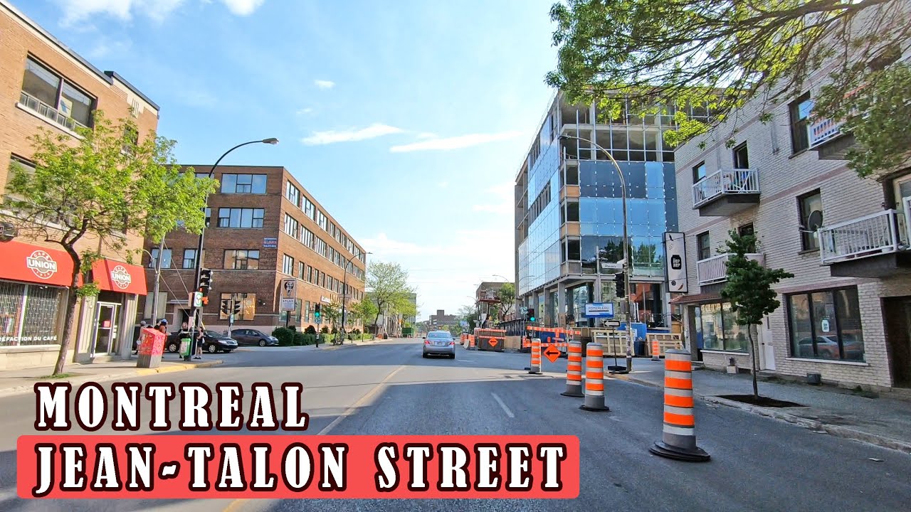 Sunny Day driving on Jean-Talon Street in Montreal Quebec Canada #jeantalonstreet #montrealdriving