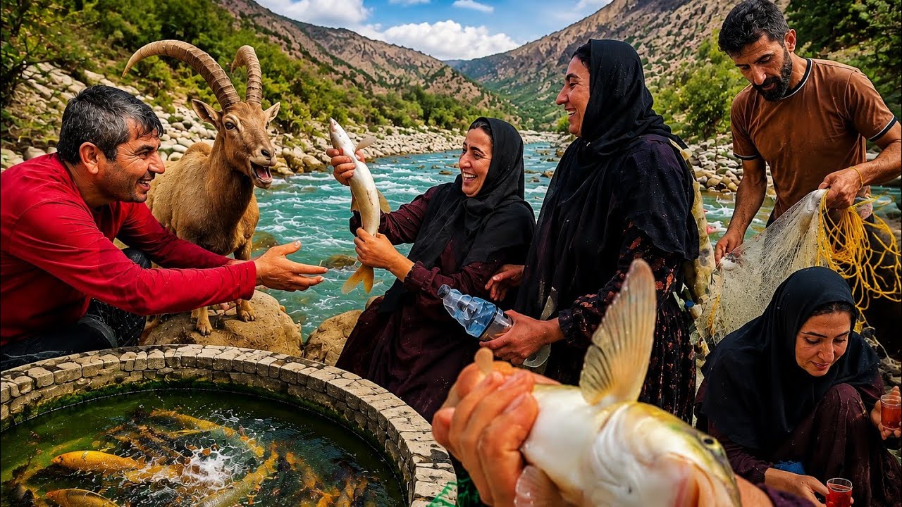 🏔️ Family Fishing Adventure by the Wild River | Nomadic Life 🎣