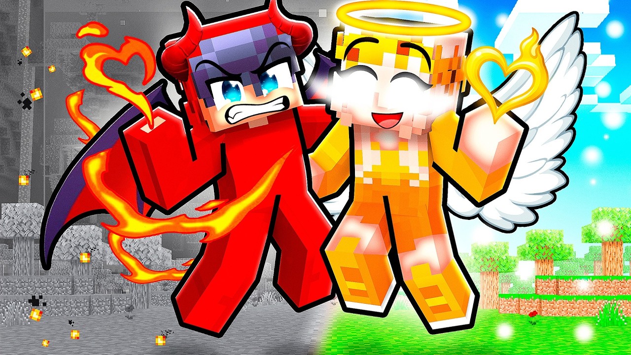 Angel and Devil FORBIDDEN LOVE in Minecraft!