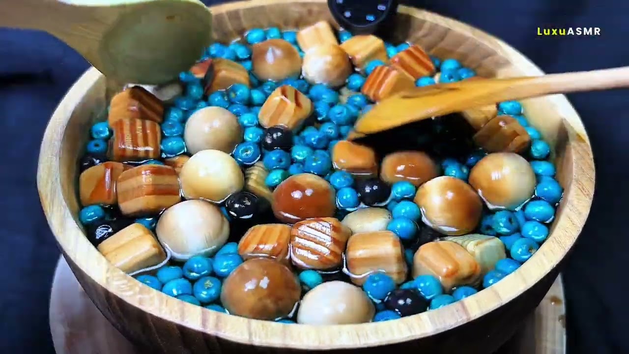 Wooden Balls & Cubes ASMR with Relaxing Rain Sounds