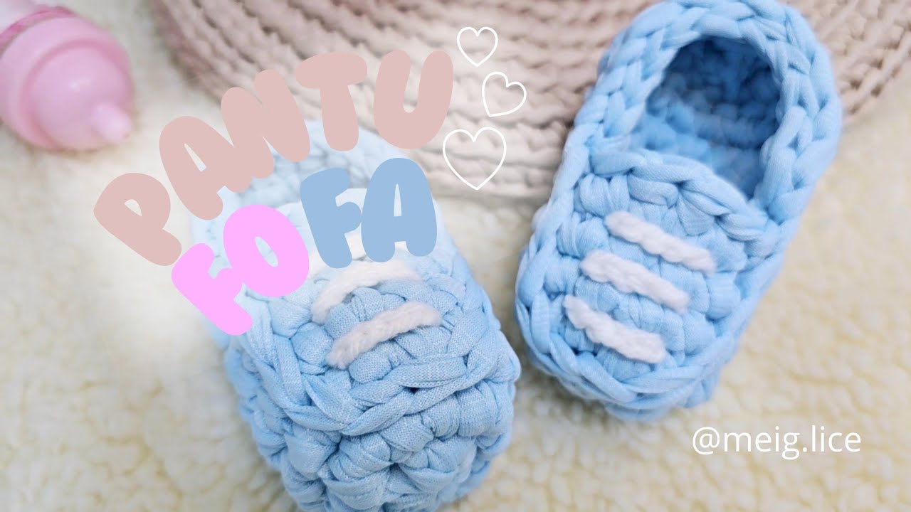 Pantufa Crochê Fio de Malha Infantil Fácil