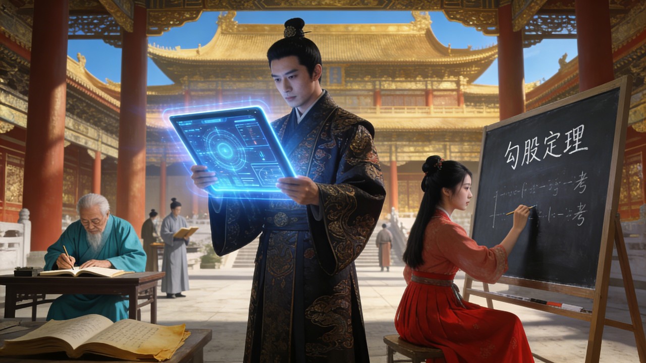 學渣意外穿越到古代，憑藉現代知識勾股定理一舉高中狀元，從此開啓巔峯之路！JDDJ