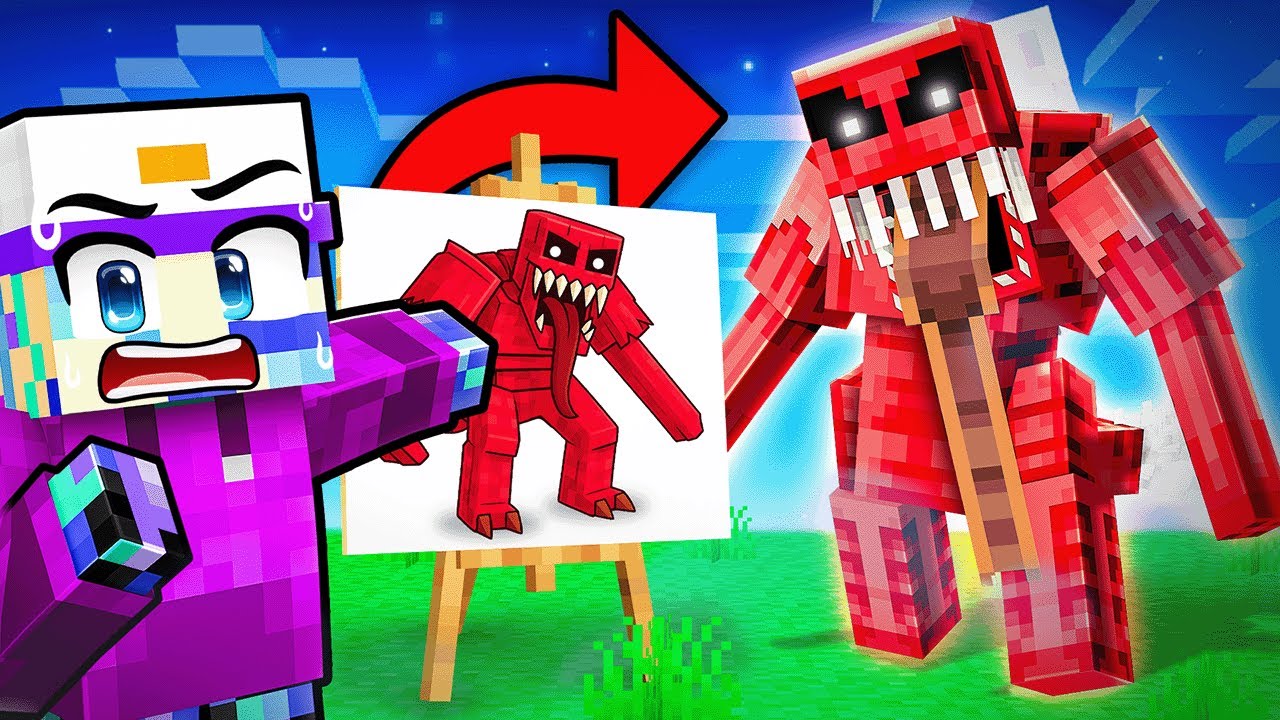 Minecraft But My DRAWINGS Become REAL MONSTERS…