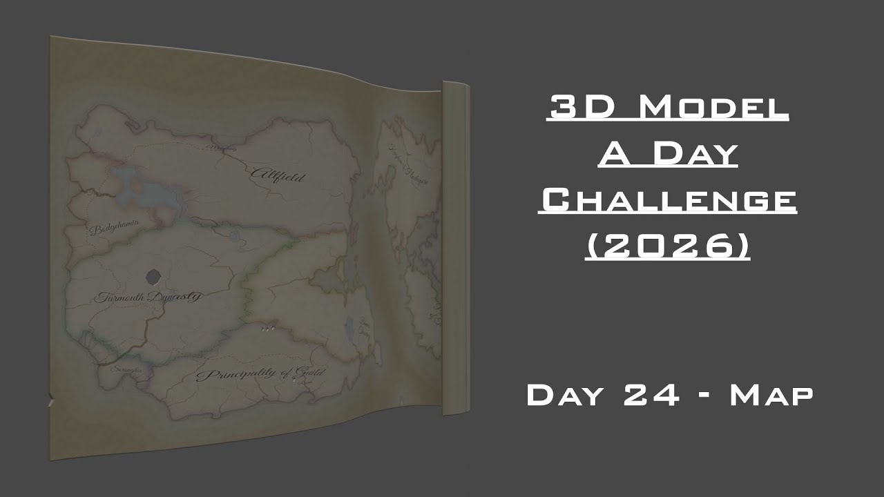 3D Model A Day Challenge (2026) - Day 24 - Map