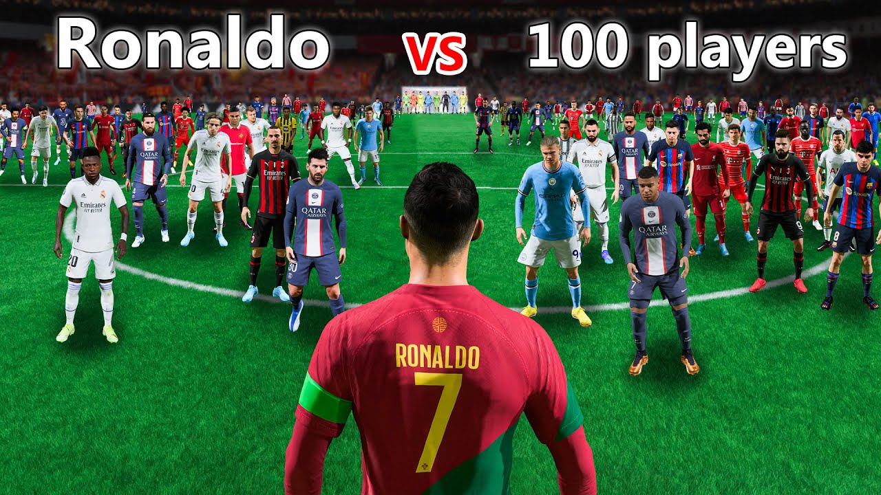 كريستيانو رونالدو ضد 100 لاعب 🔥