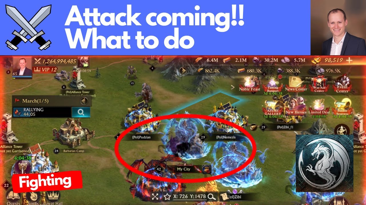 What to do if you are under attack! King of Avalon