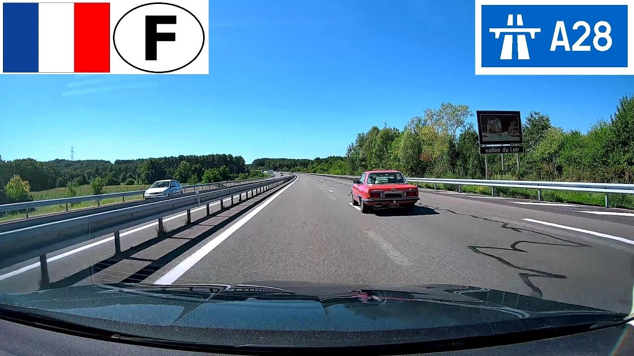 France: Autoroute A28 - Le Mans (Autoroute A11) à Sortie 25 (Écommoy)
