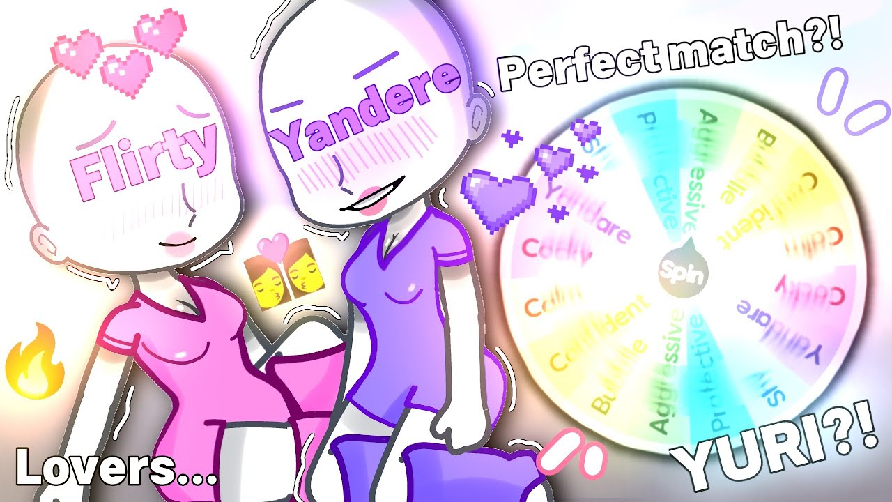 Making a Gacha Couple OC Challenge YURI⁉️ [FLIRTY &times; YANDERE EDITION💐]Gacha Club Trend SPIN THE WHEEL
