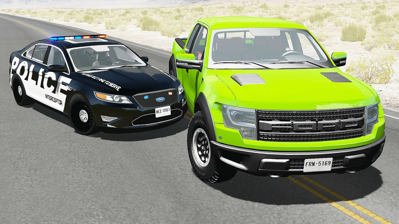 Realistic Police Chases #28 - BeamNG drive (4K)