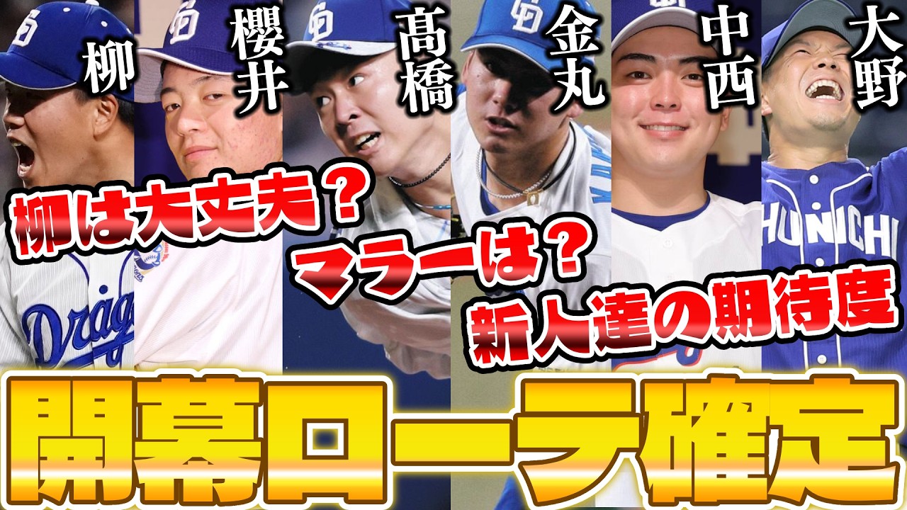 【開幕ローテ確定！】ドラゴンズの開幕ローテーションが確定！球団史上初のルーキー二人が開幕ローテへ！【中日ドラゴンズ】