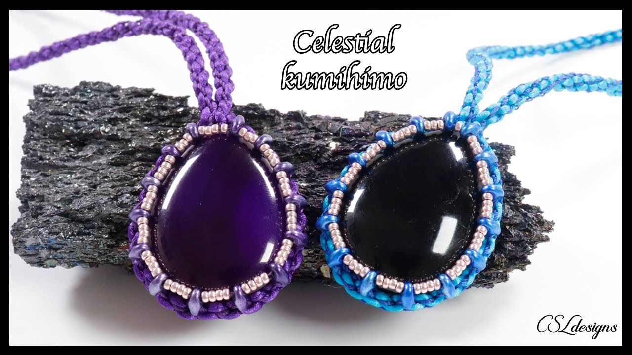 Celestial kumihimo cabochon necklace