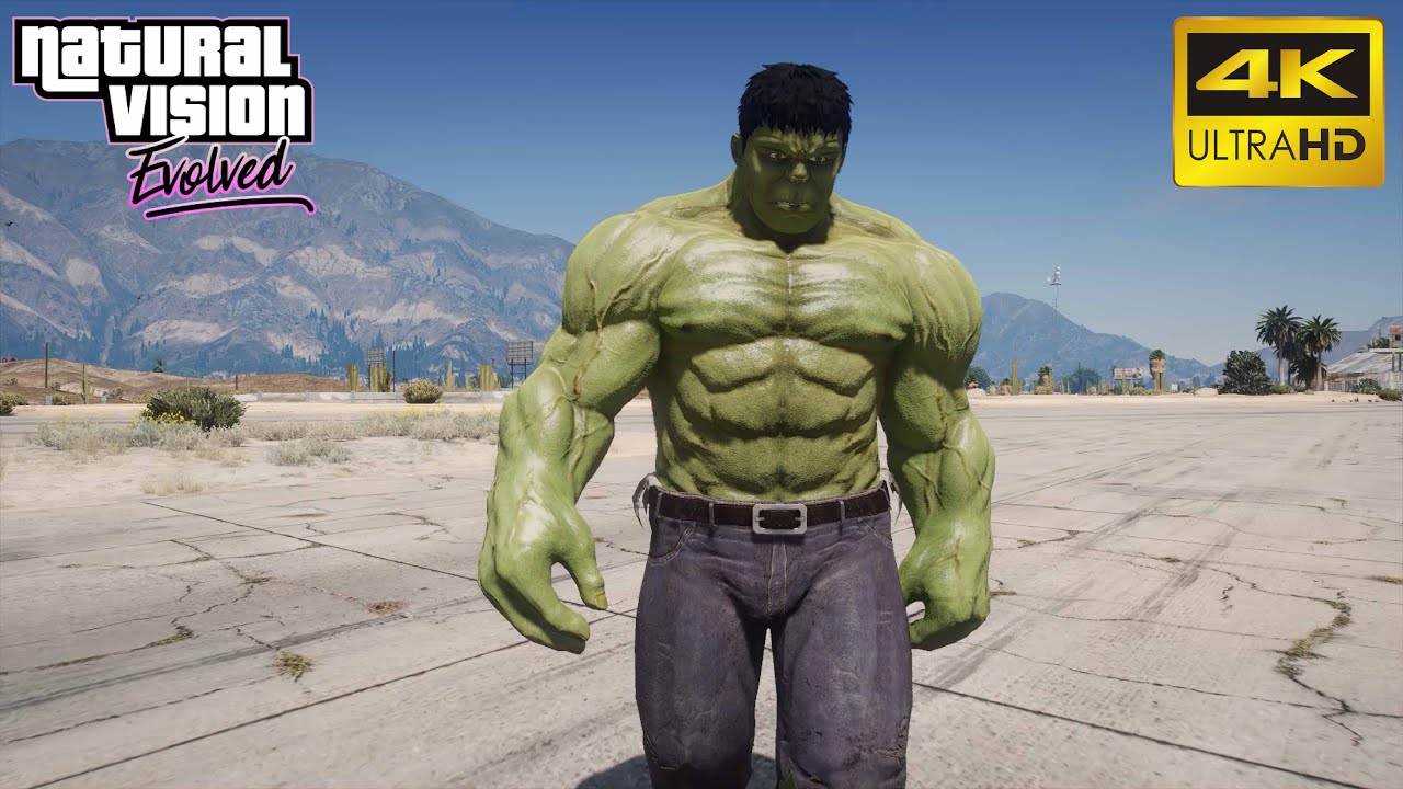 GTA 5 - The Hulk Ultra Realistic Graphic Gameplay (Natural Vision Evolved) 4K