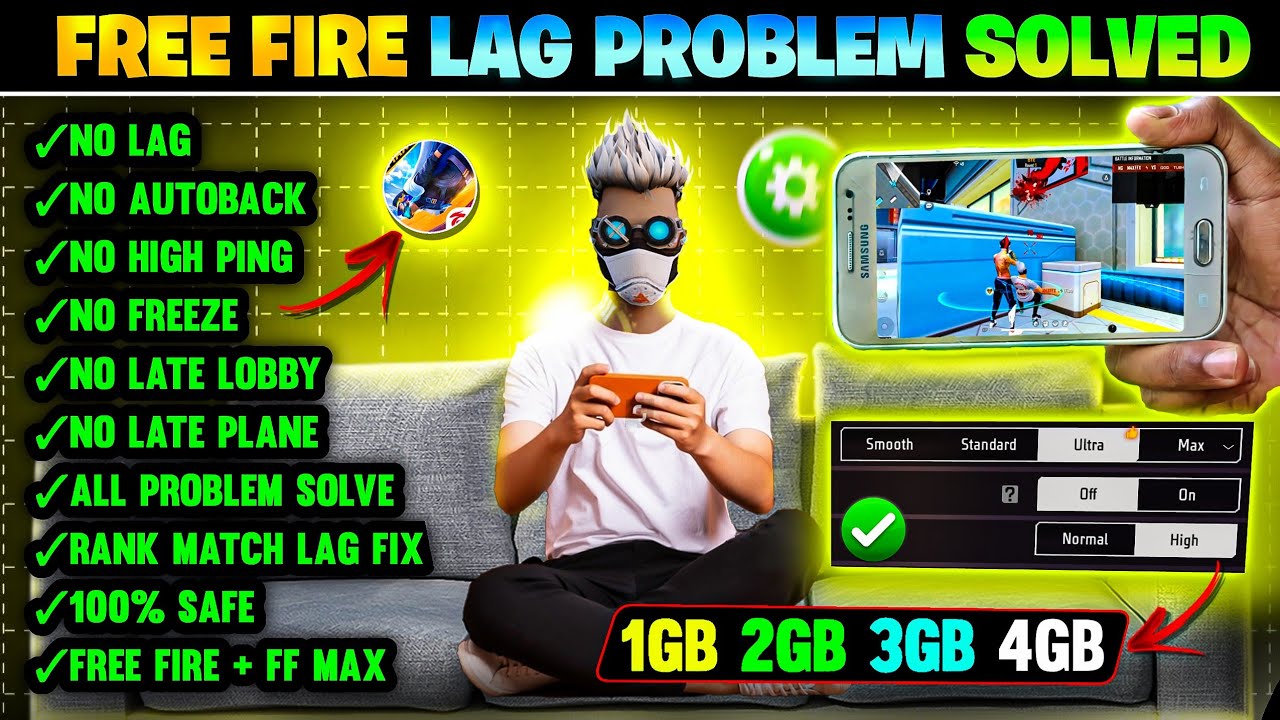FREE FIRE LAG FIX 1GB 2GB RAM | FREE FIRE LAG PROBLEM  SOLVED | HOW TO FIX LAG 2GB 3GB 4GB MOBILE 📲