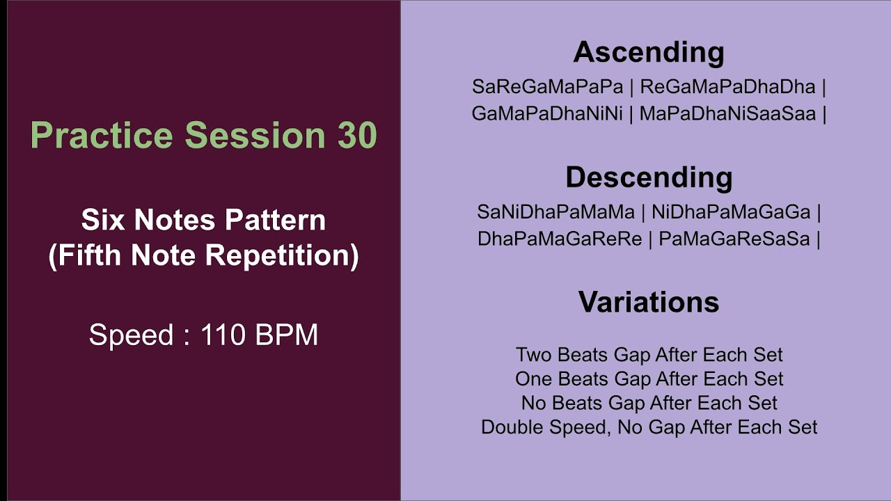 #Harmonica #DailyPractice | Day 30 | 6 Notes Pattern · 5th Note Repeat | 110 BPM