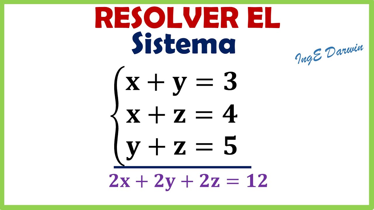 Resolver un sistema de ecuaciones 3x3 con sumas y restas | Ejercicio 1