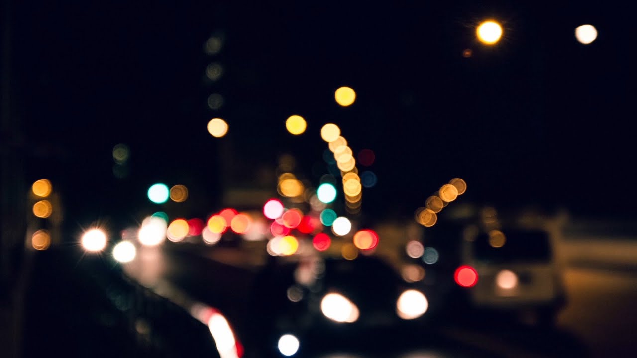 Traffic Bokeh by Night in Paris (Royalty Free Footage)