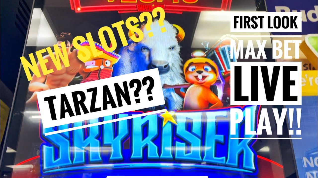 New Skyriser Slot Machine! Tarzan, Lucky Lobsters, and Gopher Gold! Nice Max bet win! Live Play