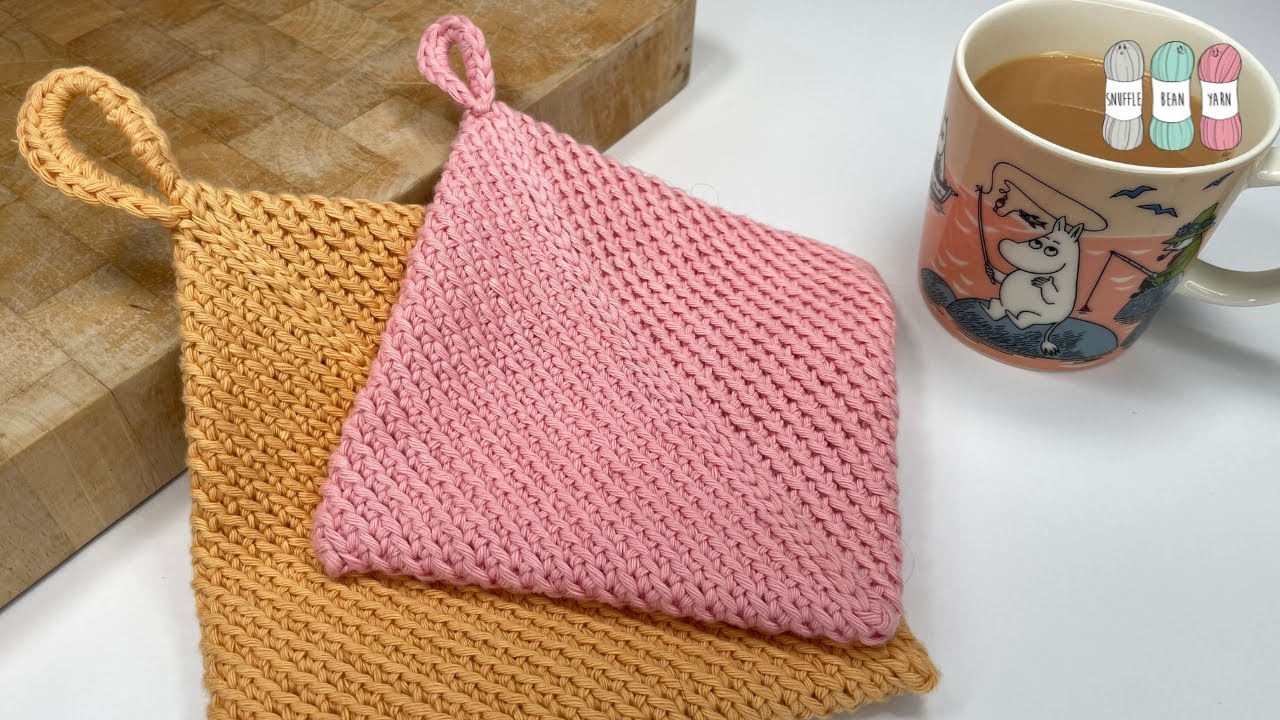 Вязаная крючком прихватка для посуды — без шитья! Сделана цельной 🧶