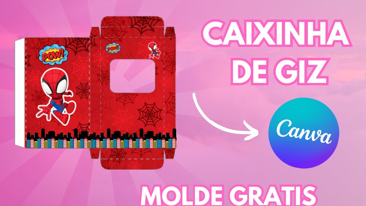 Como Fazer Caixinha de Giz no Canva | MOLDE GRÁTIS