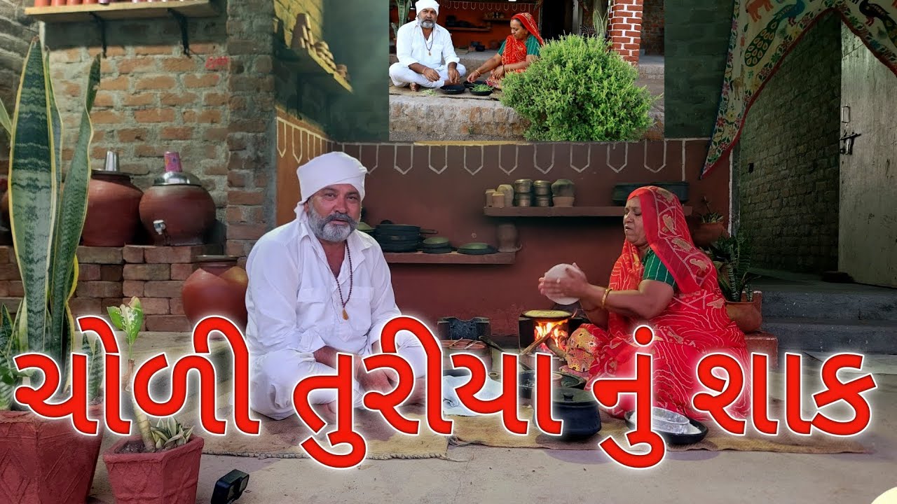 તુરીયા ચોળી નું શાક જુવાર બાજરી ના રોટલા . આજે તો જમાવટ પડી ગઈ.