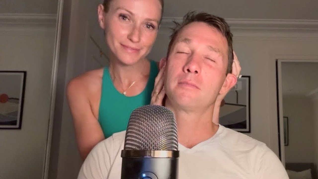 ASMR Personal Attention on my Husband - Massage, Back Tracing & Hair Play