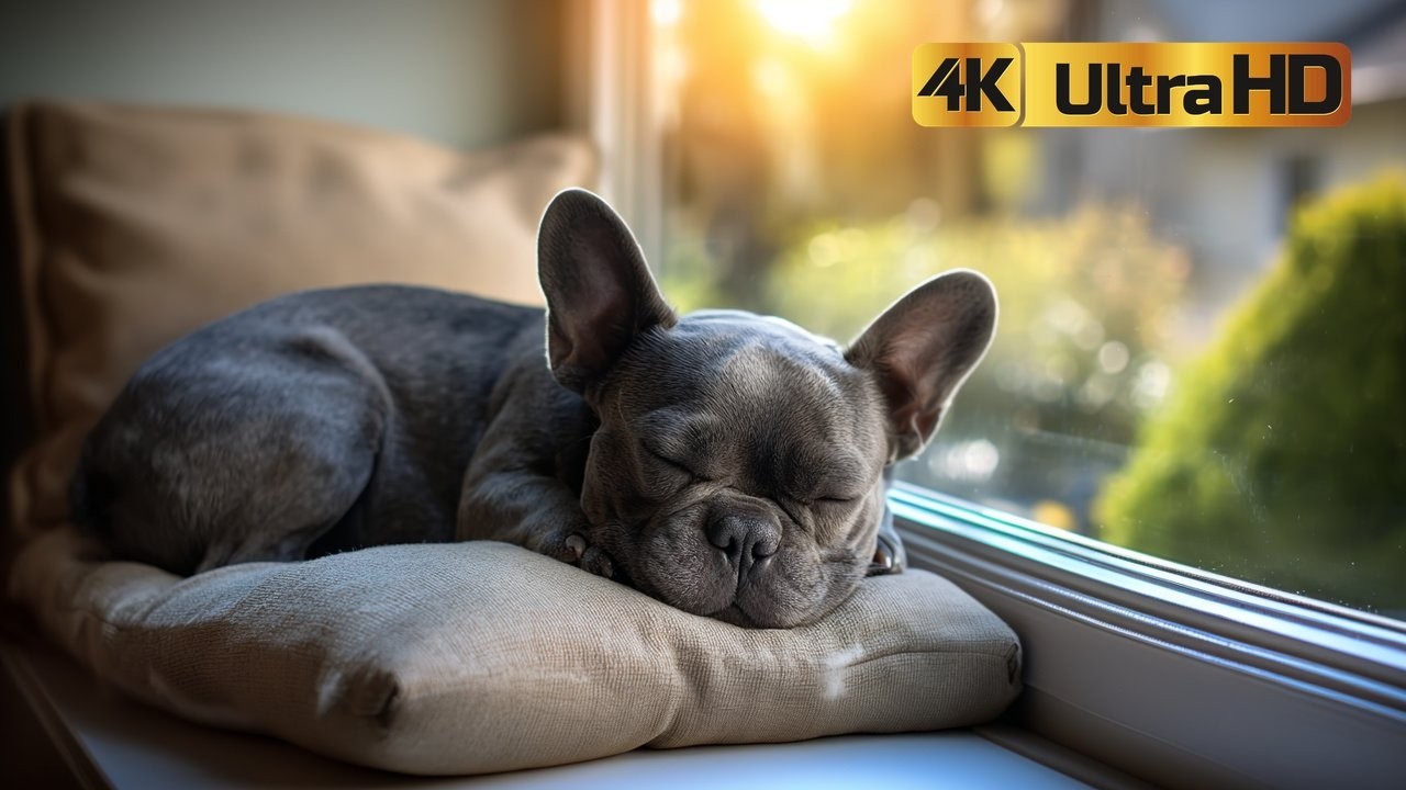 Sleeping French Bulldog Snoring 8 Hours Relaxing Dog Sounds Window Nature Ambience for Sleep & Study