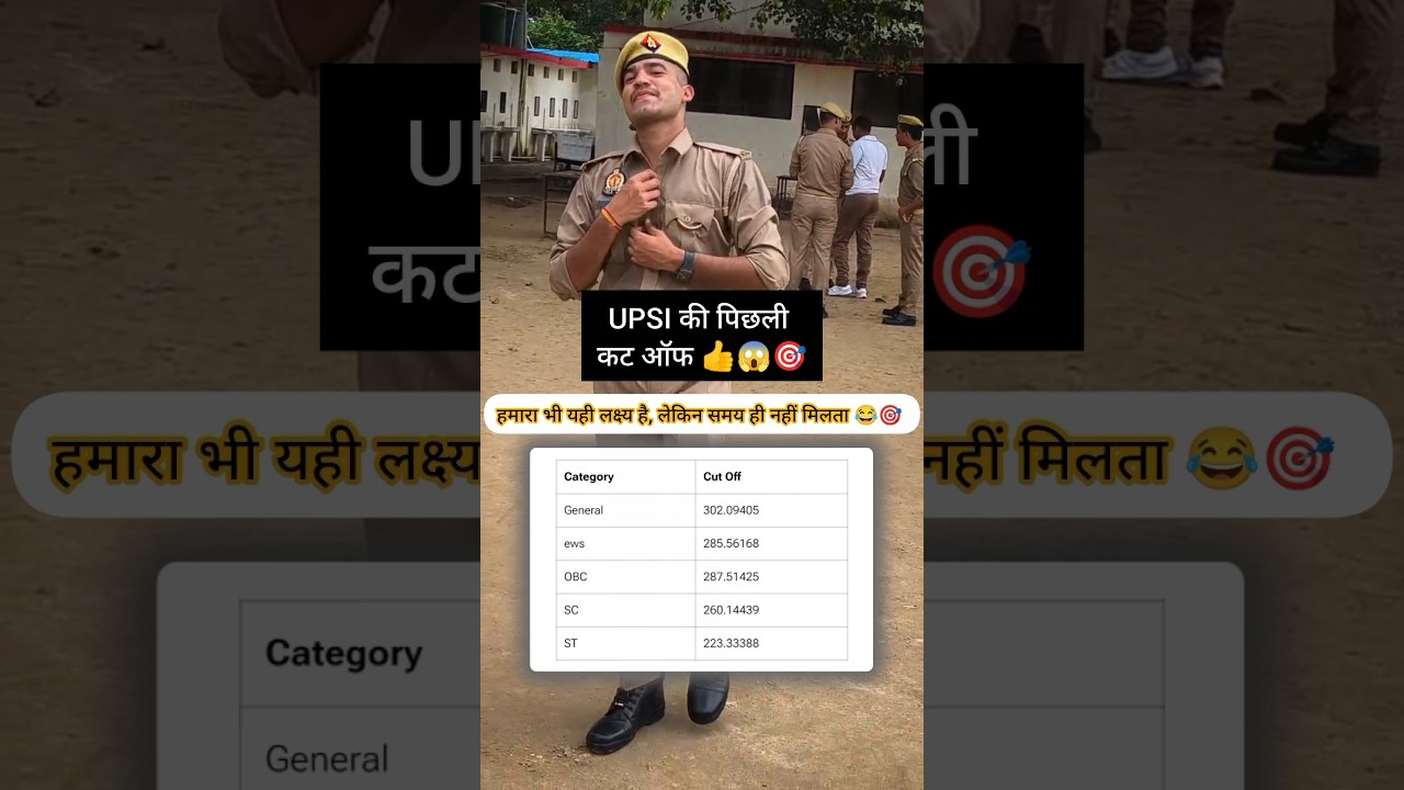 UPSI ⭐⭐ last cutt off😎 | UPSI previous years cut off #viralshorts #upsi #uppolice #trending #shorts
