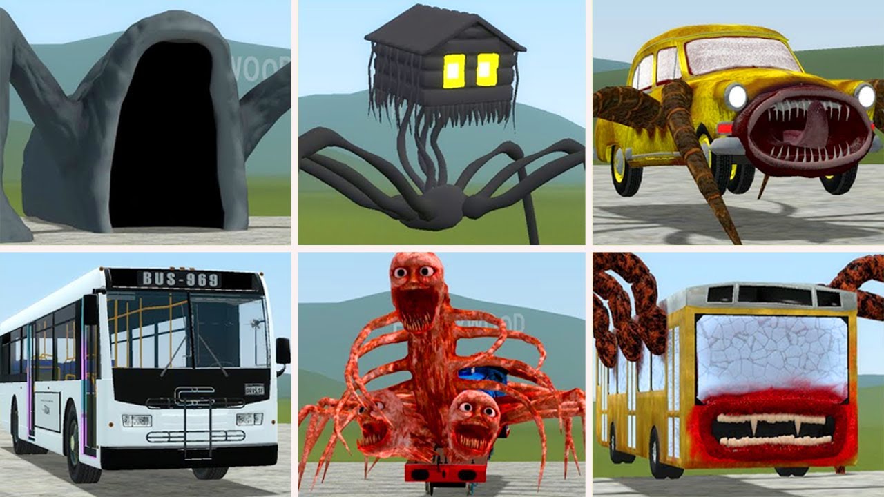 EVERYTHING TURNED INTO MONSTERS: HOUSE HEAD, SEA EATER VS ALL TREVOR HENDERSON BATTLE In GMOD!